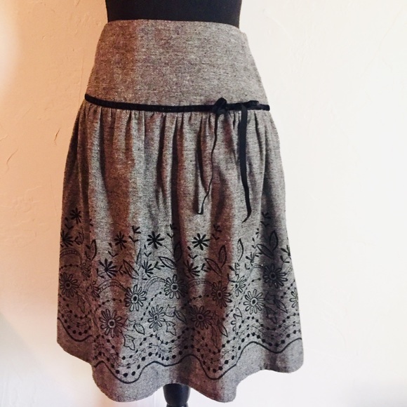 Joe Benbasset Dresses & Skirts - Embroidered Wool Tweed Skirt